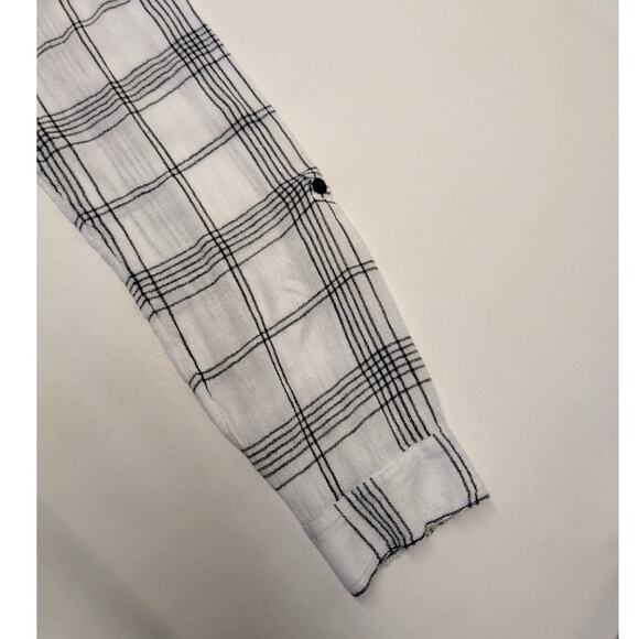 J.Jill Flannel White and Black Long Sleeve Size Large - Picture 6 of 9